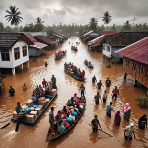 Read more about the article Banjir di Beberapa Wilayah Sumatra, Ribuan Warga Dievakuasi